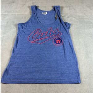New Era Chicago Cubs MLB Tank Top Blue Heathered Graphic Sleeveless Shirt Large